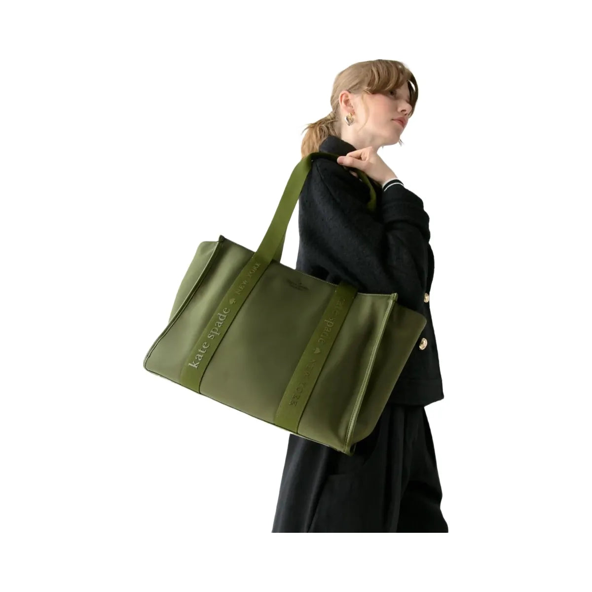 Kate Spade Kip Nylon Large Tote Enchanted Green