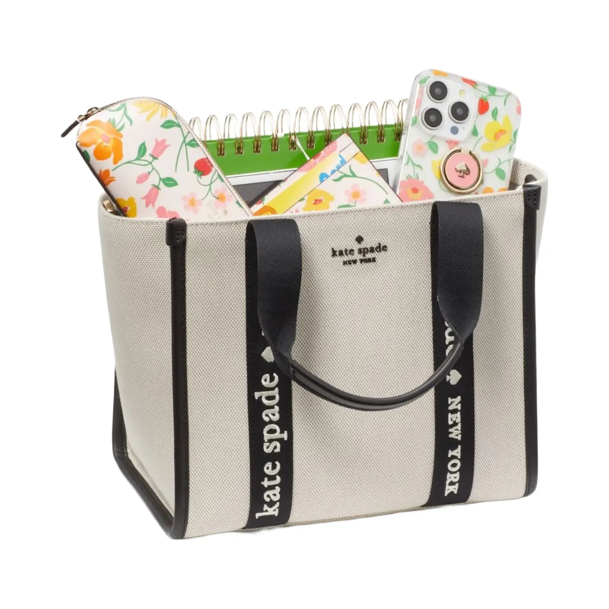 Kate Spade Kip Canvas Small Tote Natural Multi