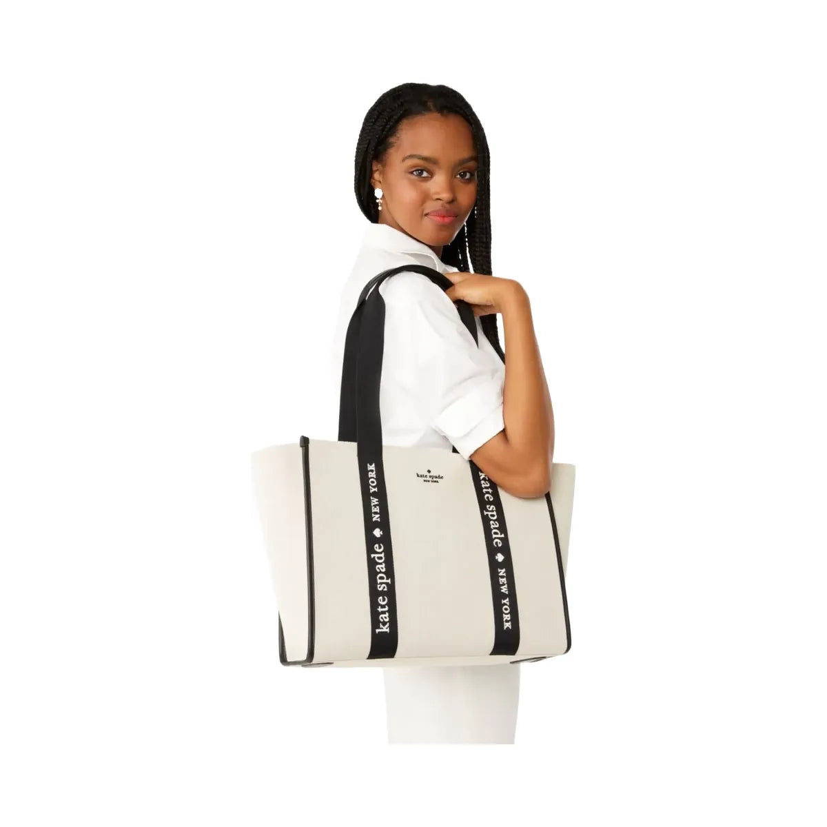Kate Spade Kip Canvas Large Tote Natural Multi