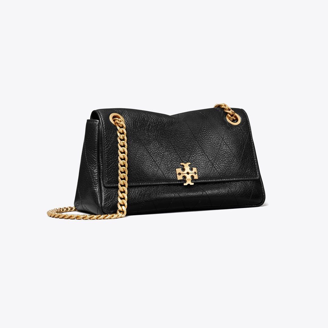 Tory Burch Small Charlie Quilted Shoulder Bag Black
