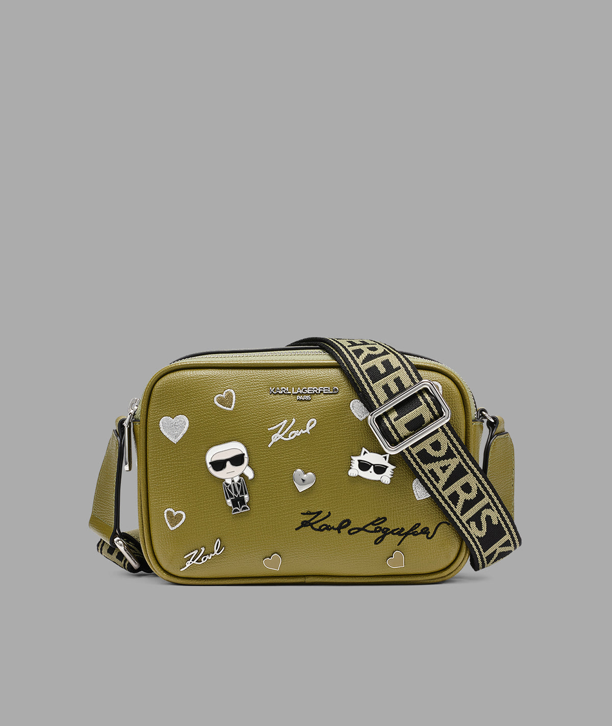 KarlLagerfeld Maybelle crossbody with pins olive