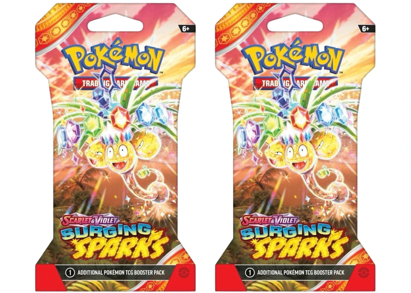 2025 Pokemon Scarlet & Violet Surging Sparks Alolan Exeggutor Sleeved Booster Pack 2X Lot