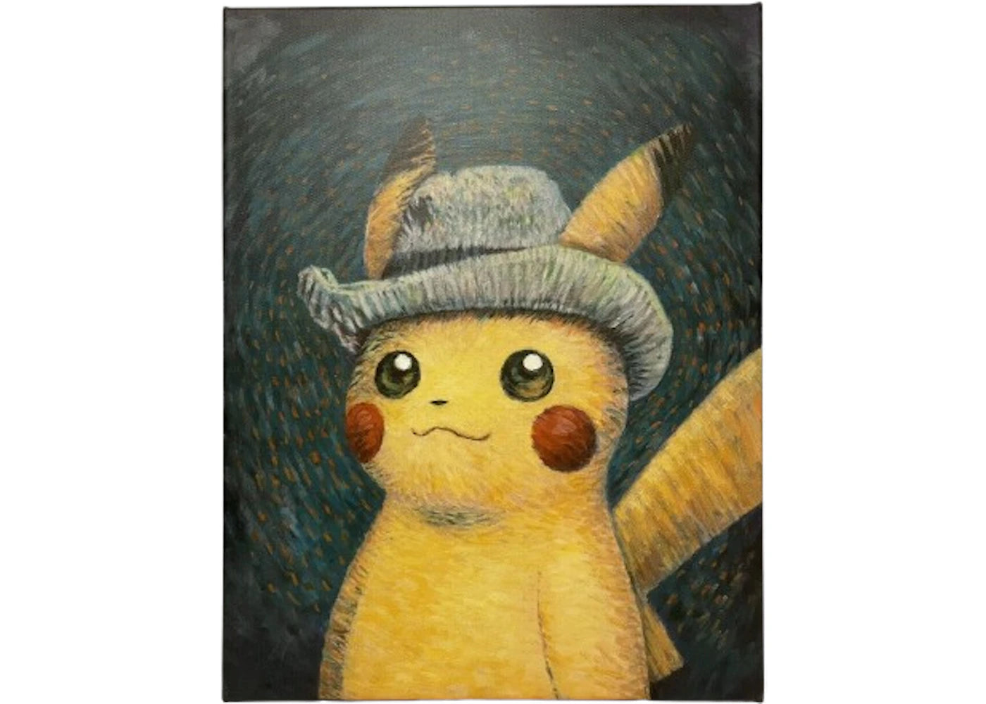 Pokemon Center X Van Gogh Museum: Pikachu Inspired By Self-Portrait With Grey Felt Hat Canvas Wall Art + Coa
