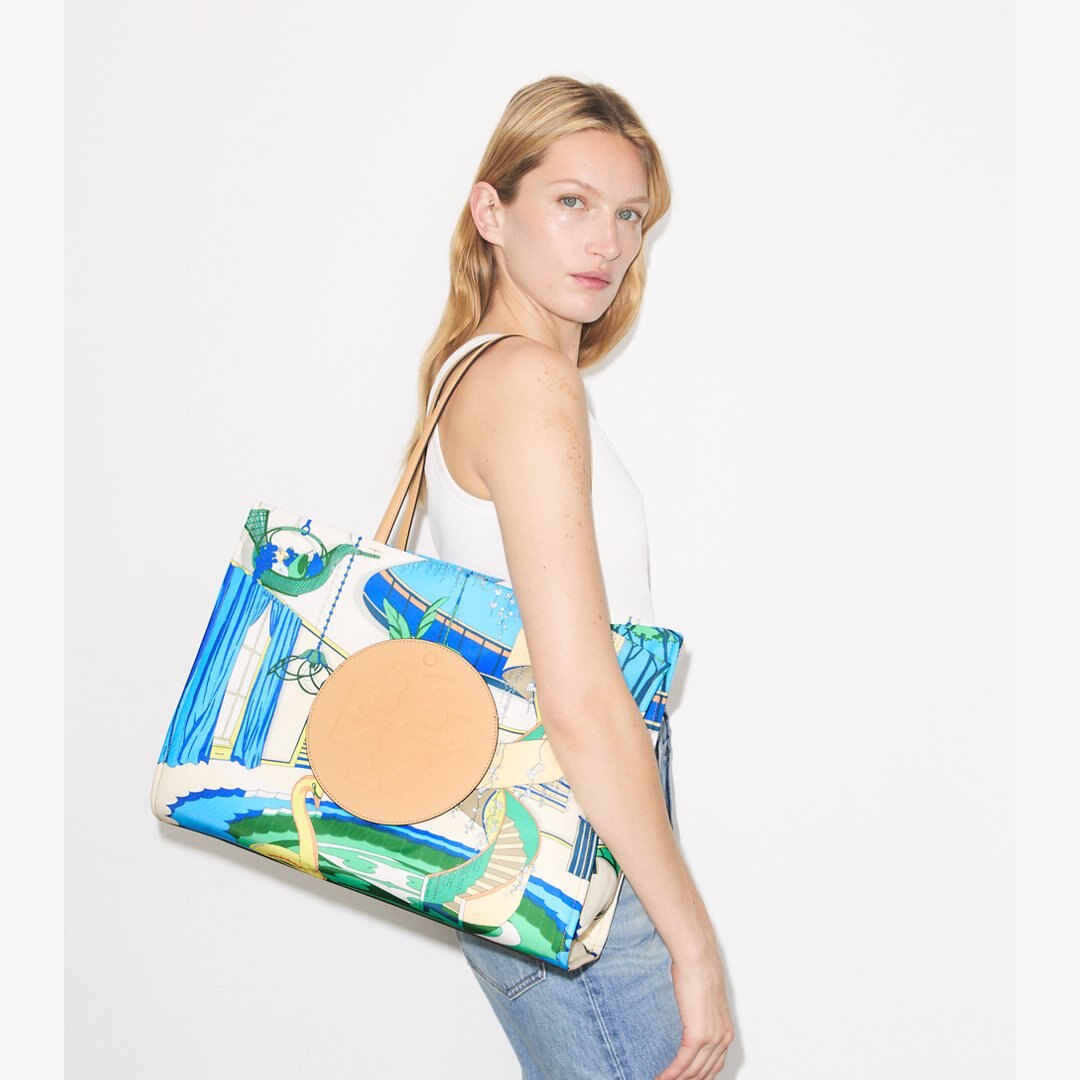 Tory Burch Ella Printed Tote The Pool Blue