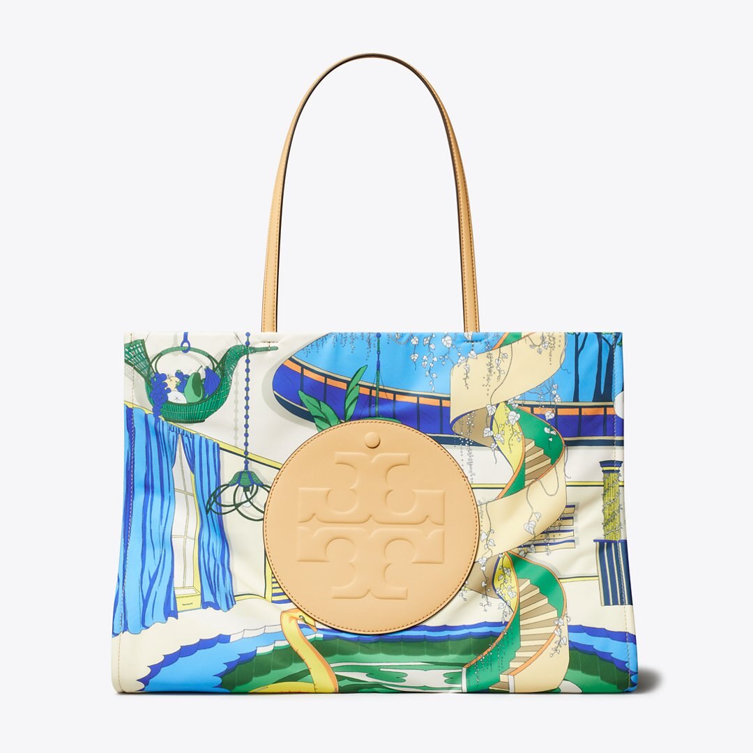Tory Burch Ella Printed Tote The Pool Blue