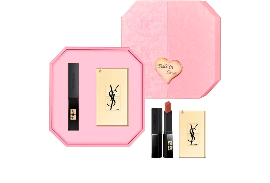 Ysl Saint Laurent Falling In Love Gift Set: Easy-To-Apply, Natural, Long-Lasting Makeup Set + High-End Makeup Mirror Mother'S Day Gift For Mom