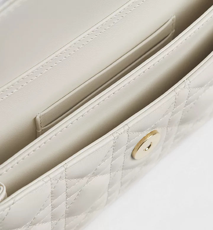 Latte-colored lambskin with Cannage motif