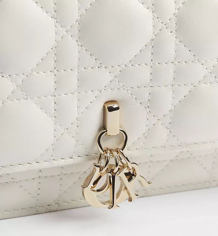 Latte-colored lambskin with Cannage motif