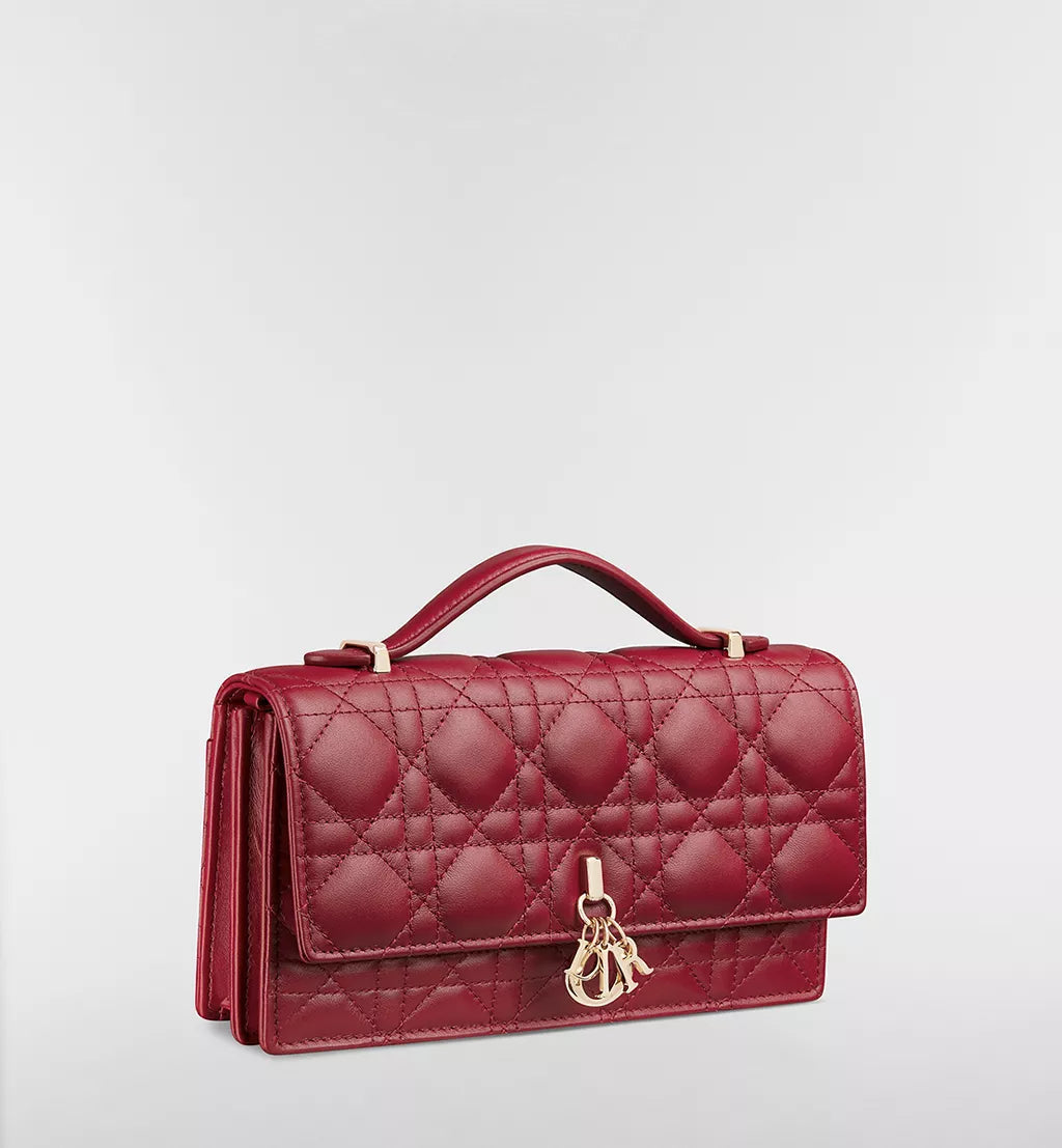 Cherry-red lambskin with Cannage motif