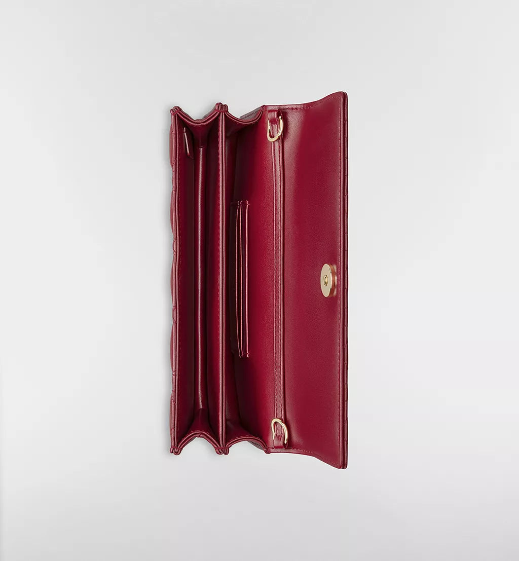 Cherry-red lambskin with Cannage motif