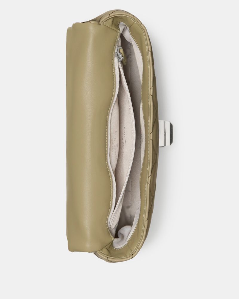 KateSpade Carey Quilted Small Flap Crossbody Elm