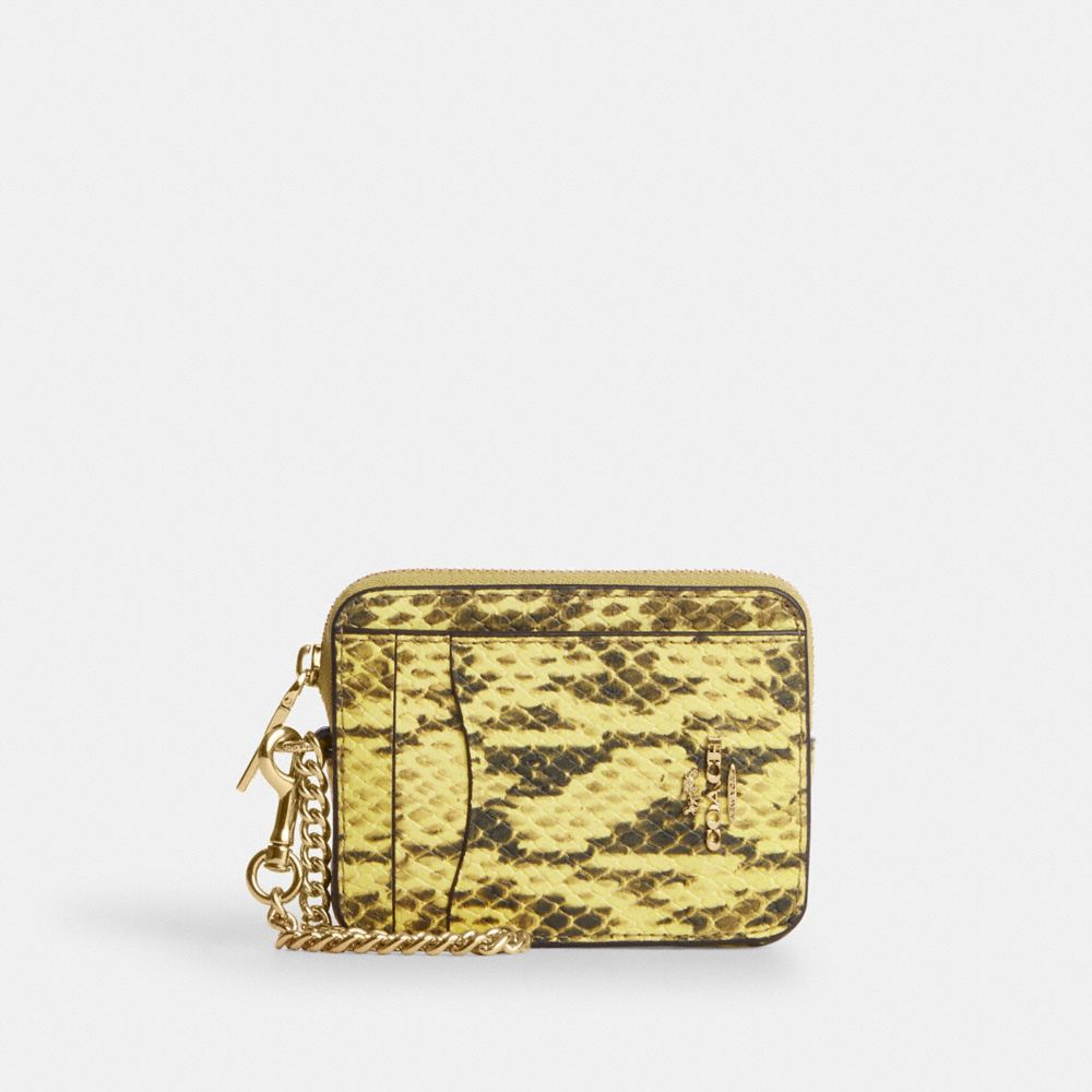 Coach Zip Card Case Gold Yellow