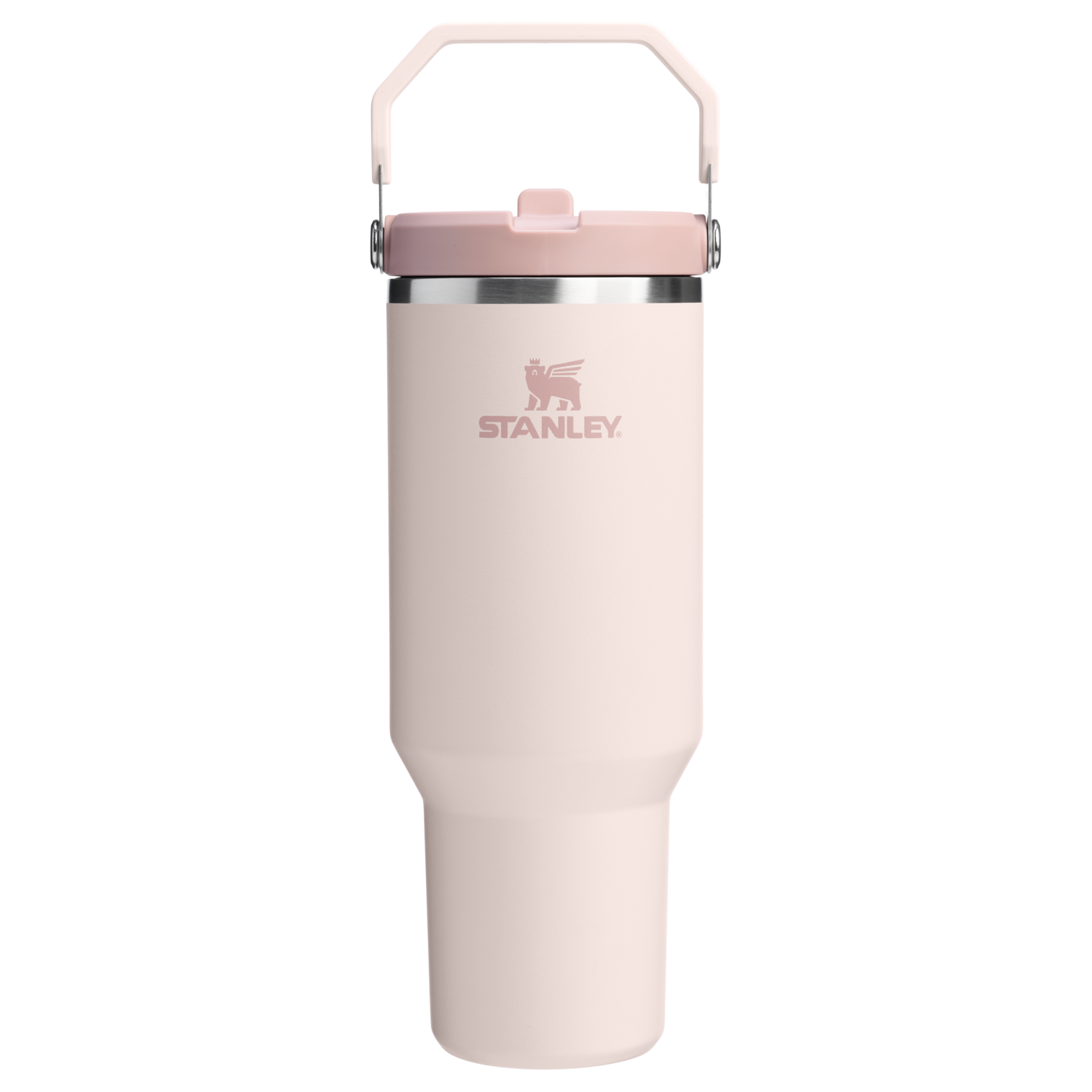 The IceFlow Flip Straw Tumbler | 40 OZ Rose Quartz