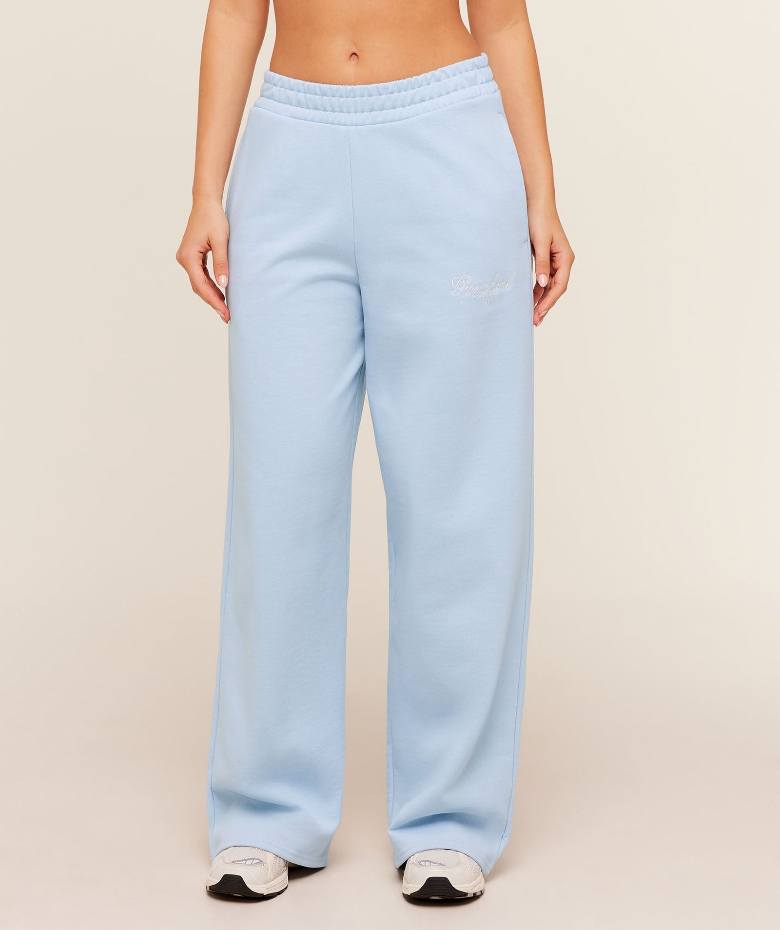 Women's Gymshark Script Embroidery Joggers Chilled Blue