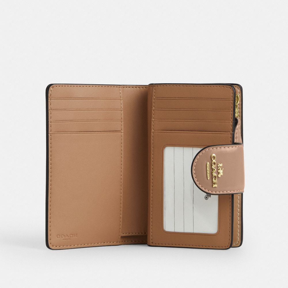Coach Medium Corner Zip Wallet Gold Taupe