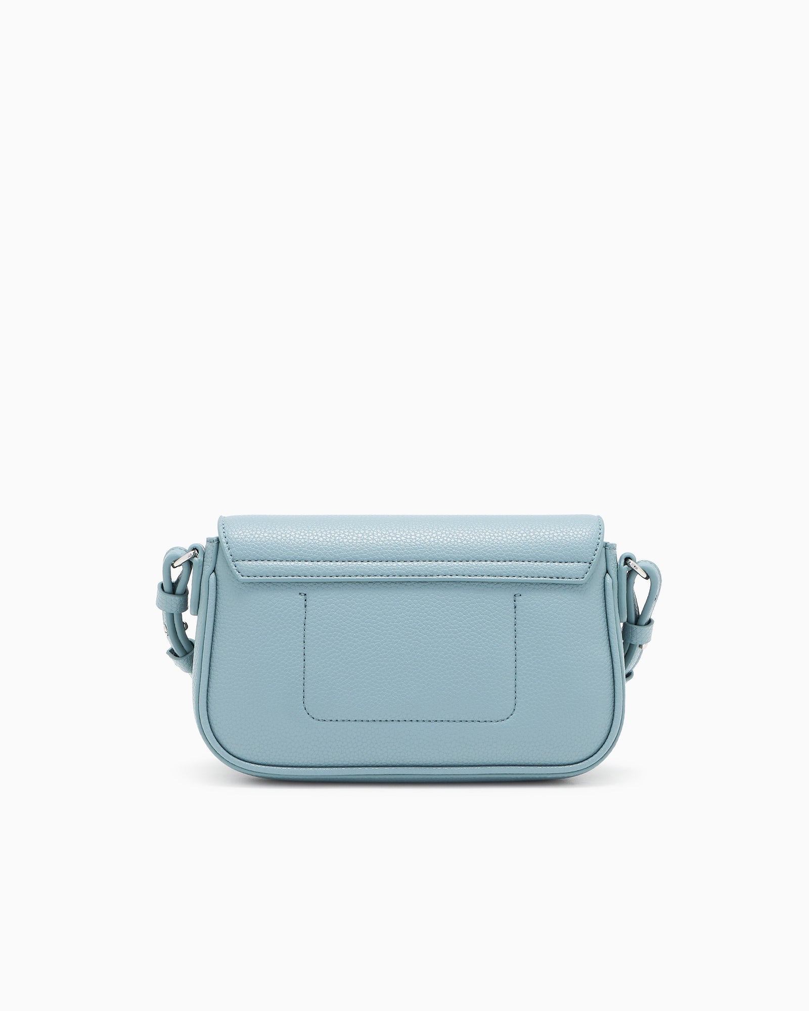 Emporio Armani Wallet on chain with pebbled texture and adjustable strap