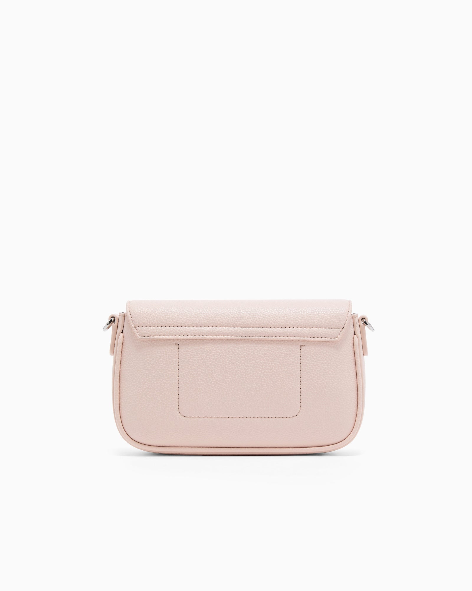 Emporio Armani Wallet on chain with pebbled texture and adjustable strap