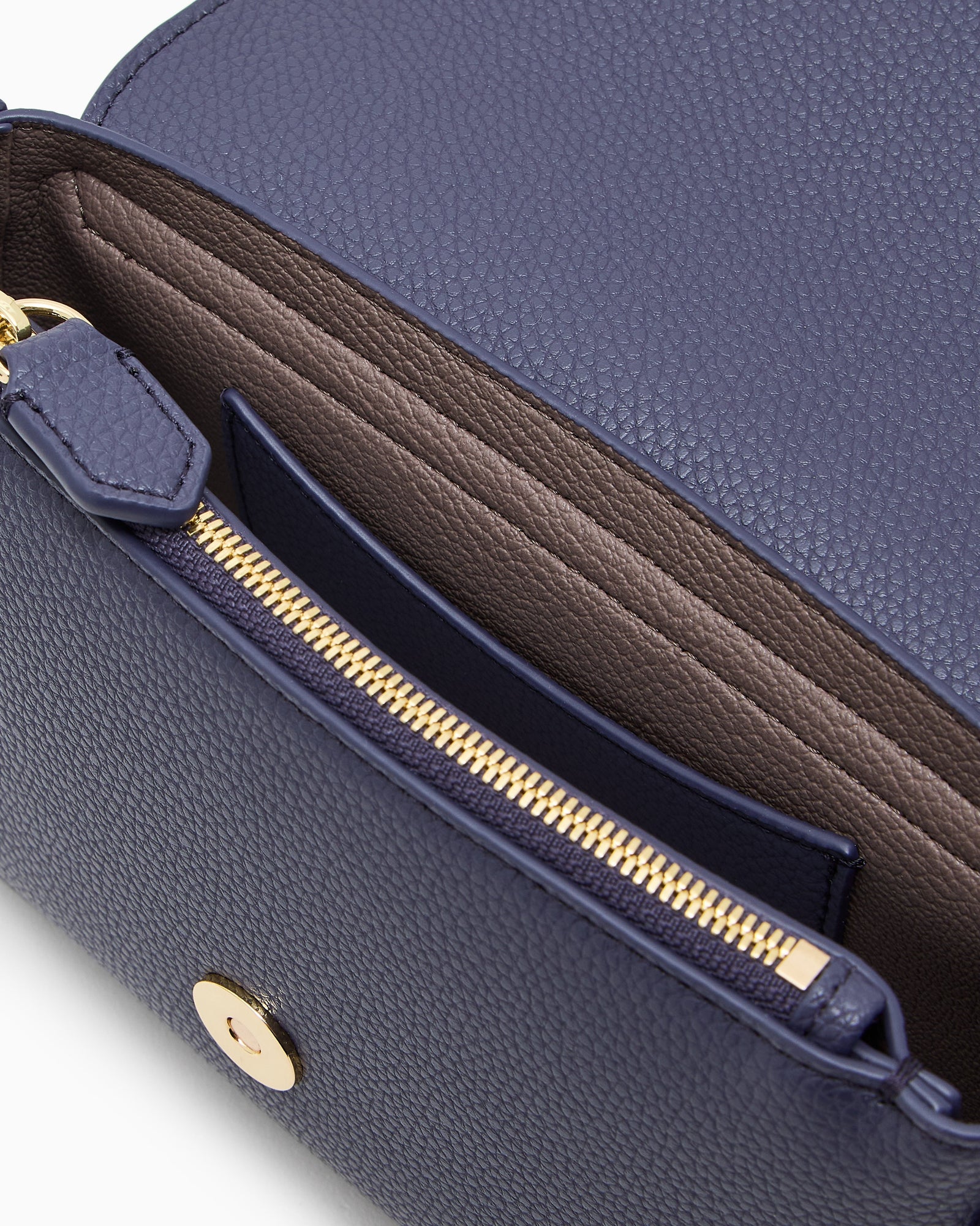 Emporio Armani Wallet on chain with pebbled texture and adjustable strap