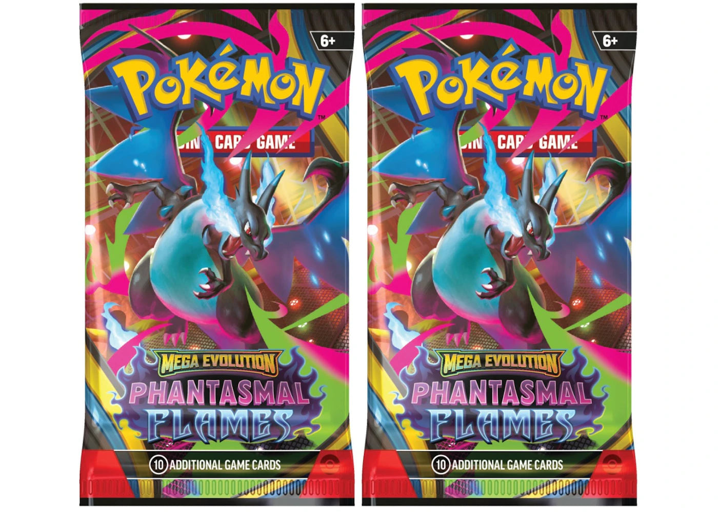 2025 Pokemon Mega Evolution Phantasmal Flames Mega Charizard X Booster Pack 2X Lot