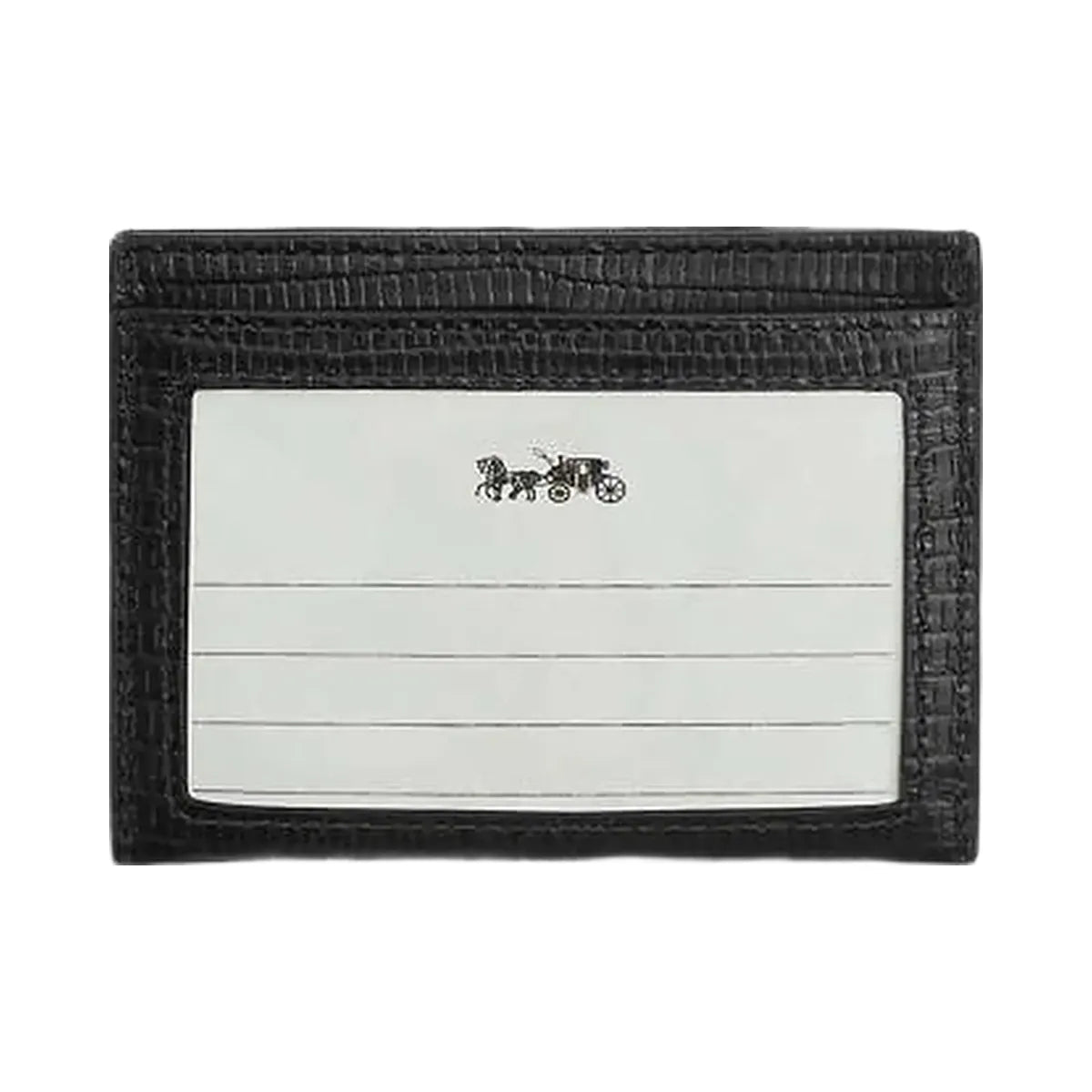 Coach Slim Id Card Case Novelty Leather-Silver-Black