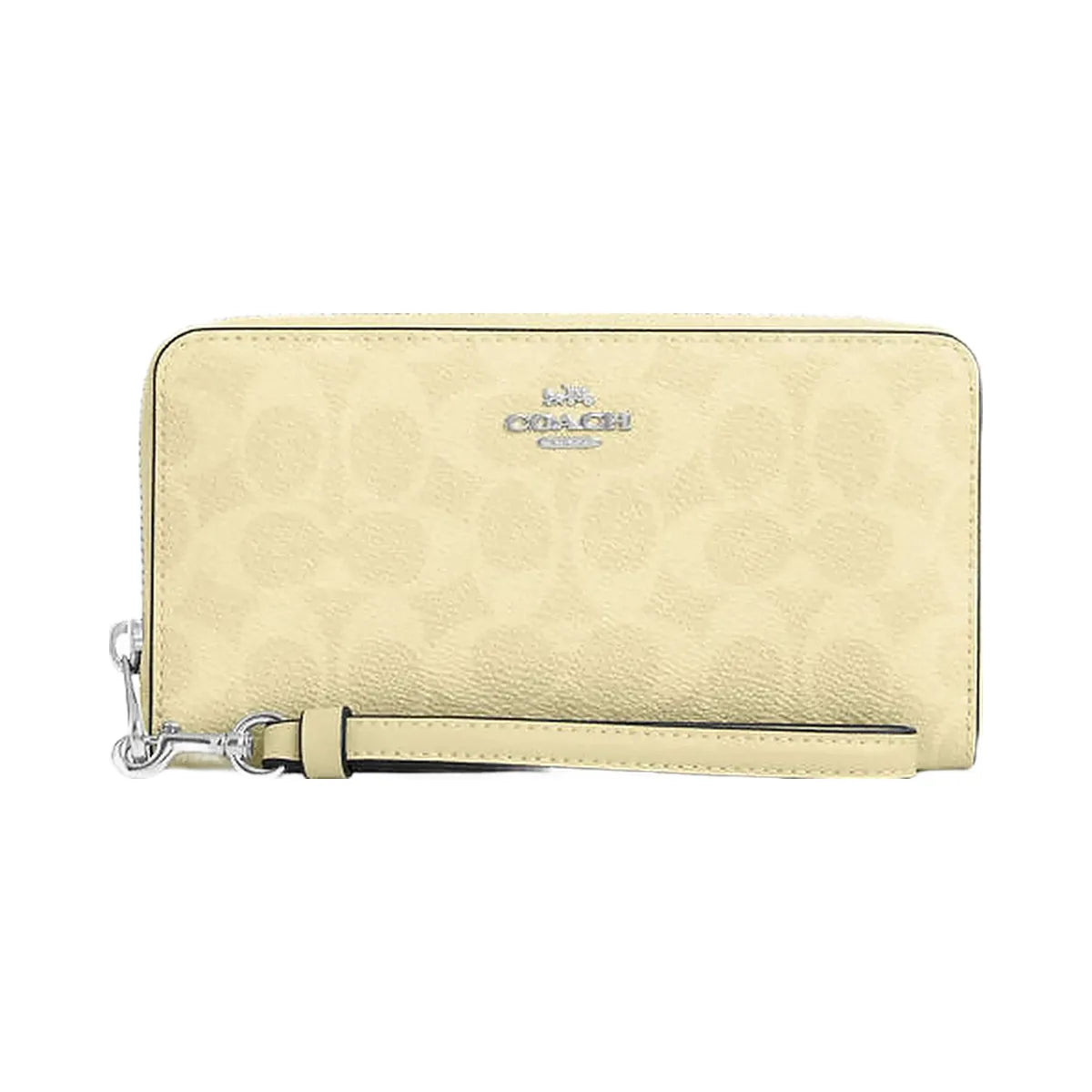 Coach Long Zip Around Wallet In Signature Canvas Signature Canvas-Silver-Hay