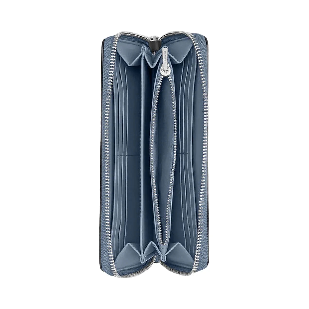 Coach Long Zip Around Wallet In Signature Canvas Signature Canvas-Silver-Chambray