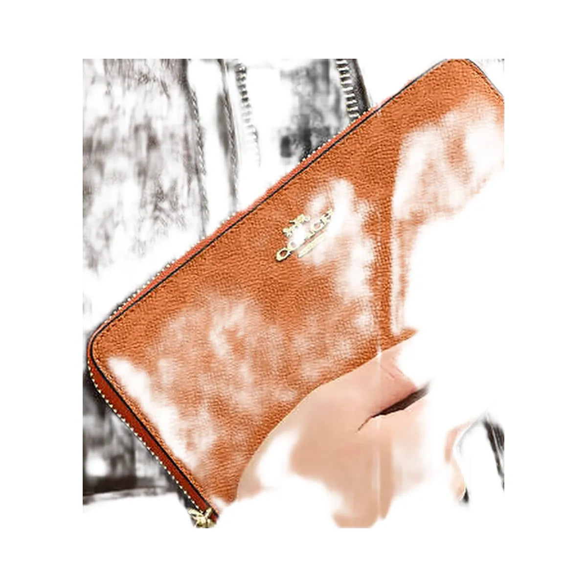 Coach Long Zip Around Wallet In Signature Canvas Signature Canvas-Im-Bright Canyon