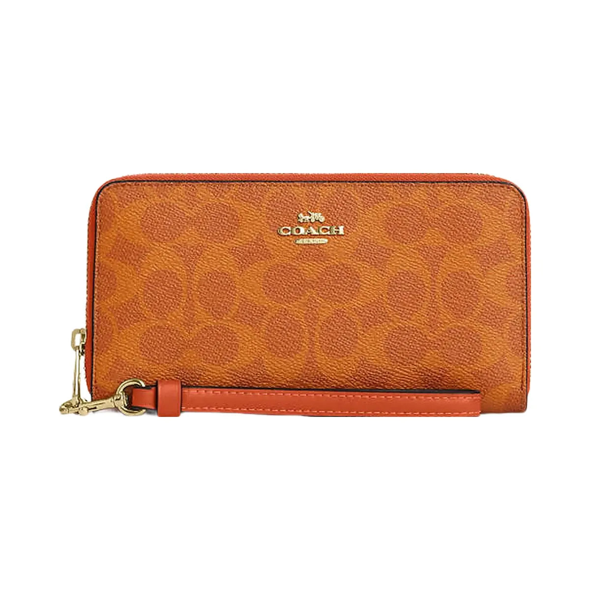 Coach Long Zip Around Wallet In Signature Canvas Signature Canvas-Im-Bright Canyon