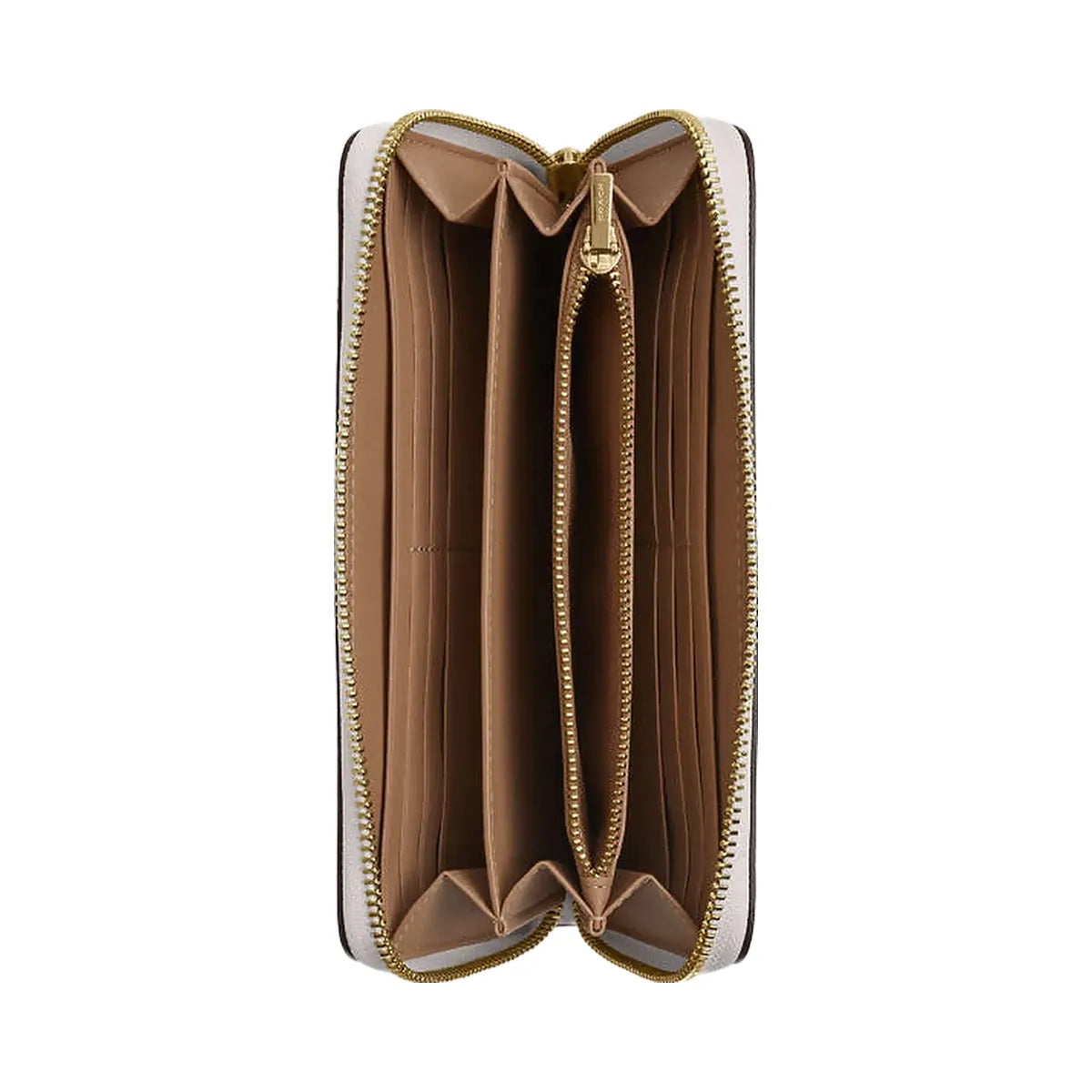 Coach Long Zip Around Wallet In Signature Canvas Signature Canvas-Gold-White-Chalk