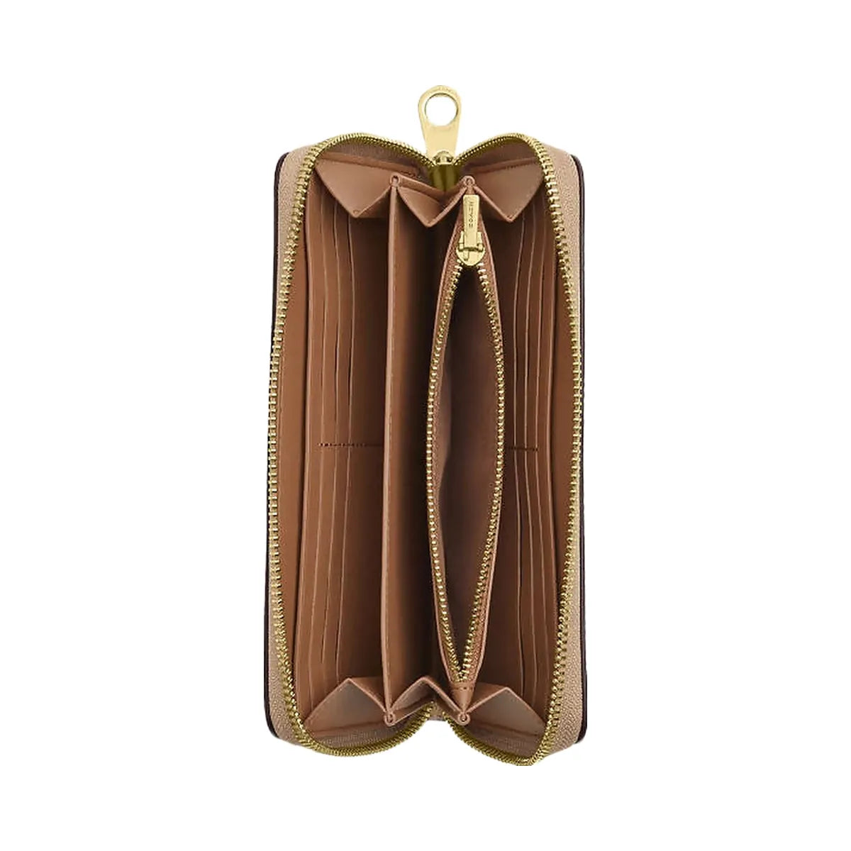 Coach Long Zip Around Wallet In Signature Canvas Signature Canvas-Gold-Sand-Chalk