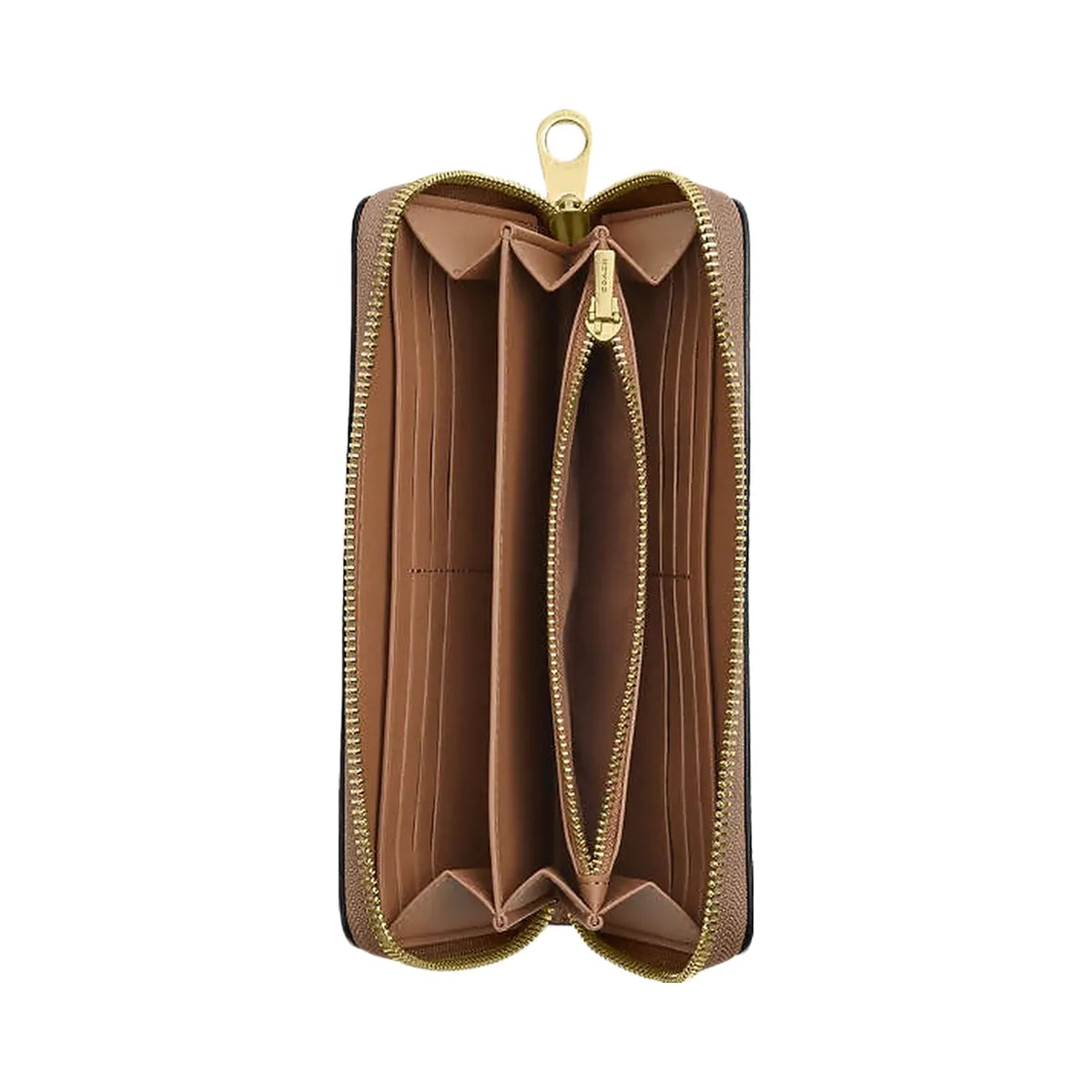 Coach Long Zip Around Wallet In Signature Canvas Signature Canvas-Gold-Tan-Brown