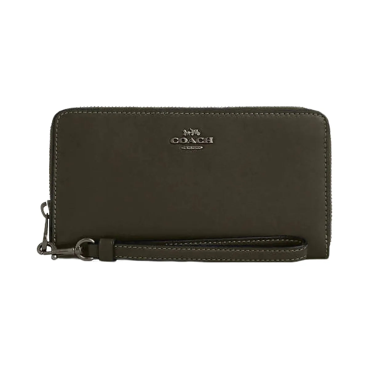 Coach Long Zip Around Wallet Calf Leather-Qb-Uniform Green
