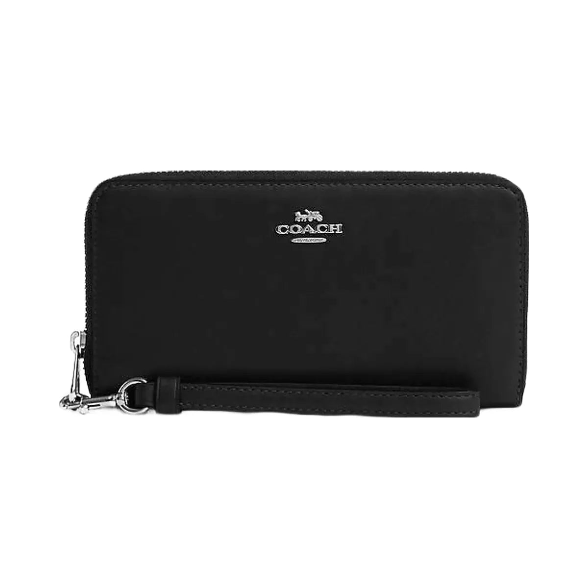 Coach Long Zip Around Wallet Calf Leather-Silver-Black