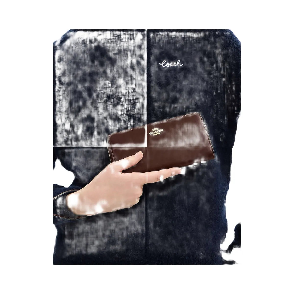 Coach Long Zip Around Wallet Calf Leather-Gold-Maple
