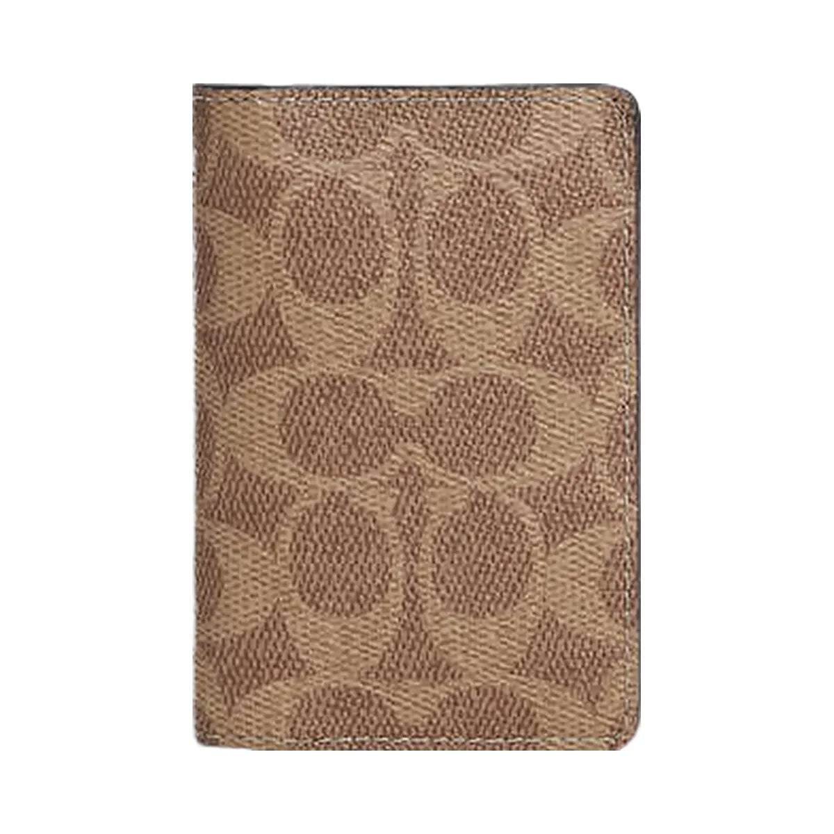 Coach Id Wallet In Signature Canvas Signature Canvas-Tan & Black