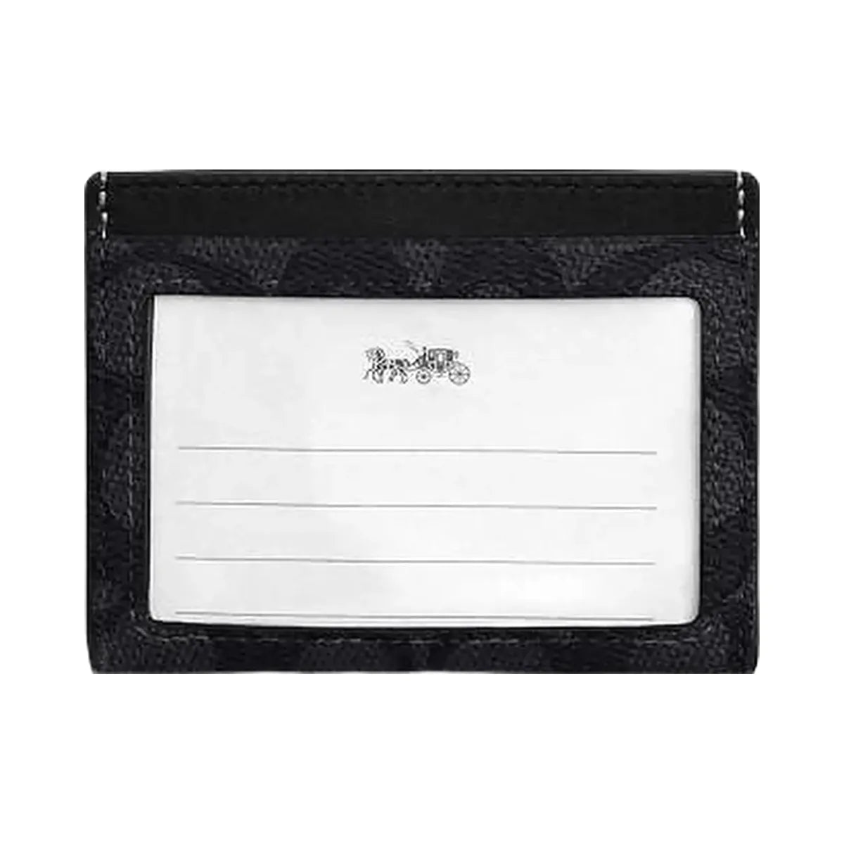 Coach Slim Id Card Case In Signature Canvas Signature Canvas-Charcoal-Black
