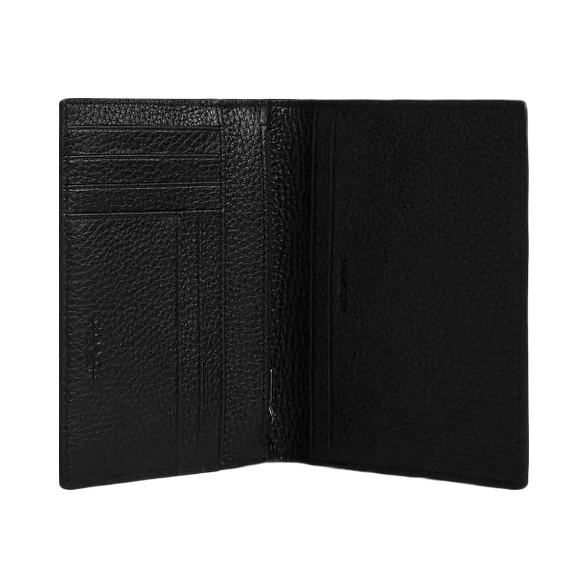 Coach Passport Card Case Pebbled Leather-Gunmetal-Black
