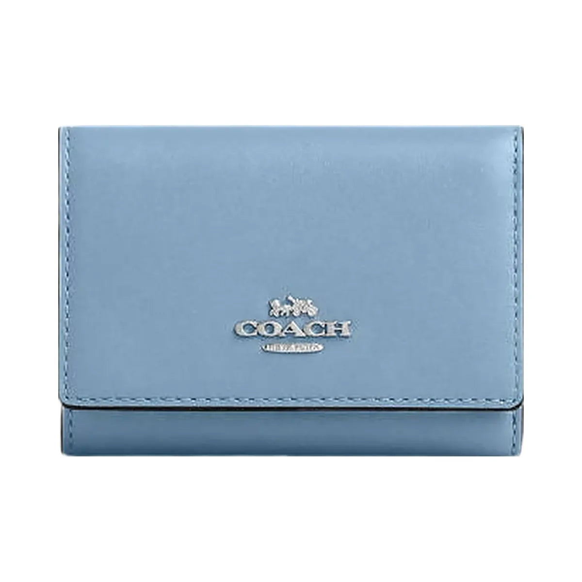 Coach Micro Wallet Smooth Leather-Silver-Pool