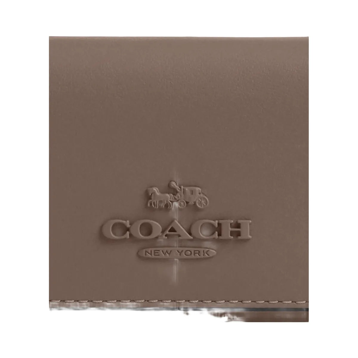 Coach Micro Wallet Leather-Gold-Dark Stone