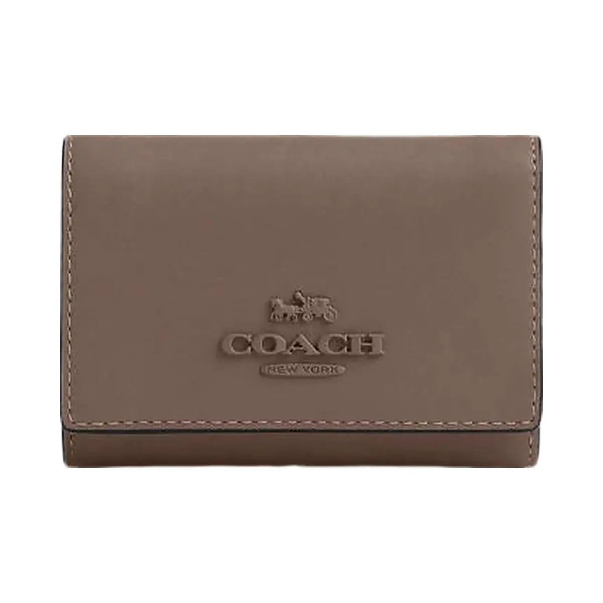 Coach Micro Wallet Leather-Gold-Dark Stone