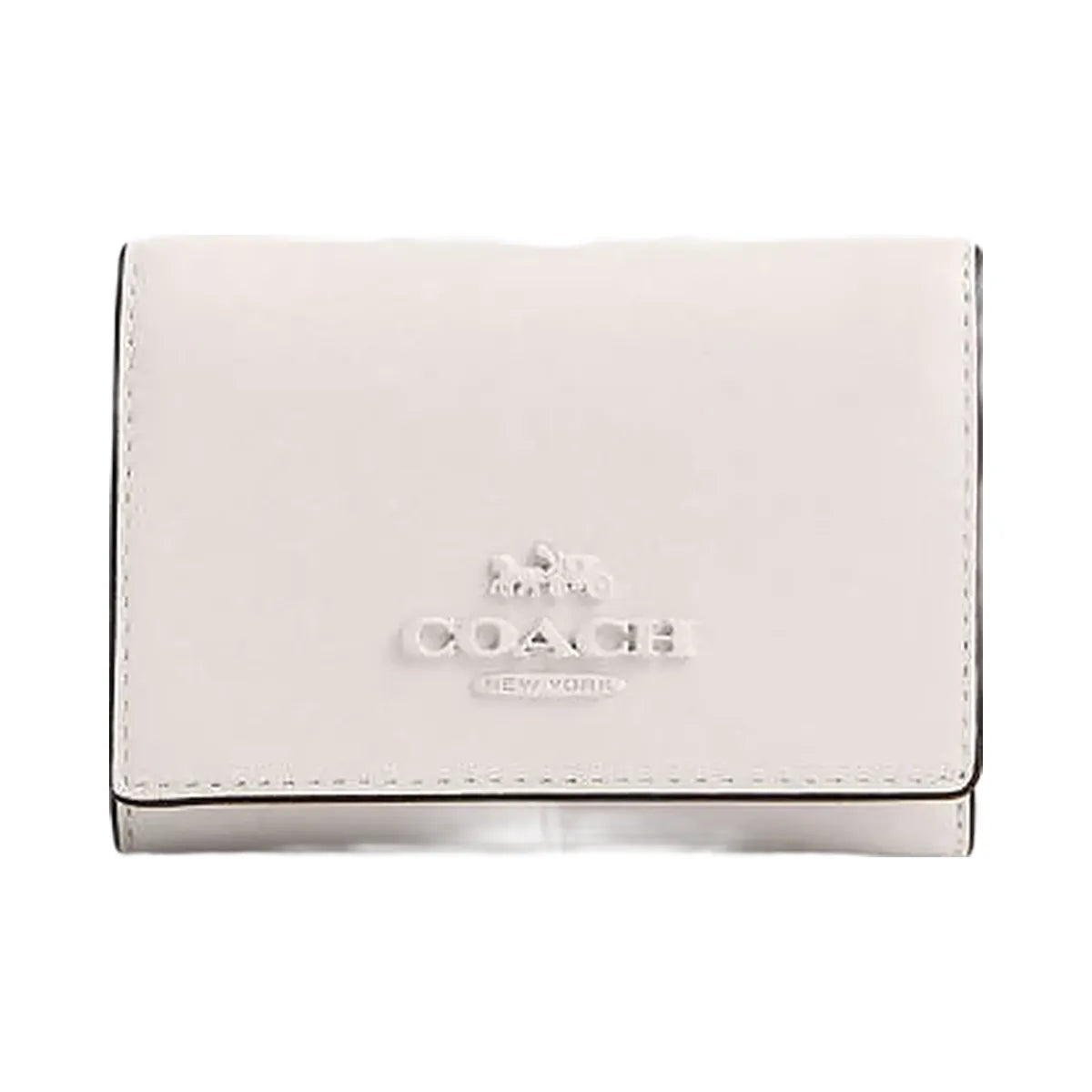 Coach Micro Wallet Leather-Silver-Chalk