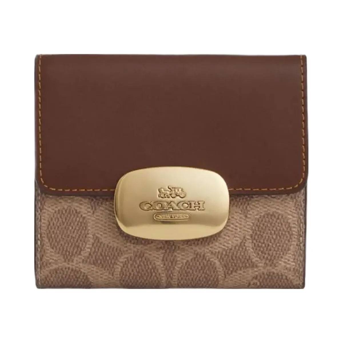 Coach Eliza Small Wallet In Signature Canvas Signature Canvas-Gunmetal-Black