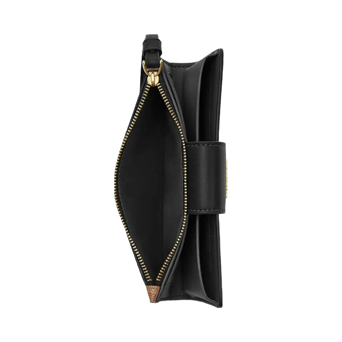Coach Phone Wallet In Signature Canvas Signature Canvas-Gold-Tan-Black