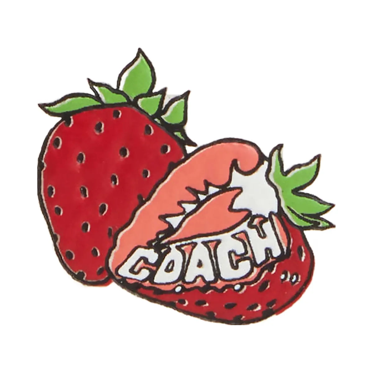 Coach Slim Id Card Case With Strawberry Graphic Gold-Chalk Multi