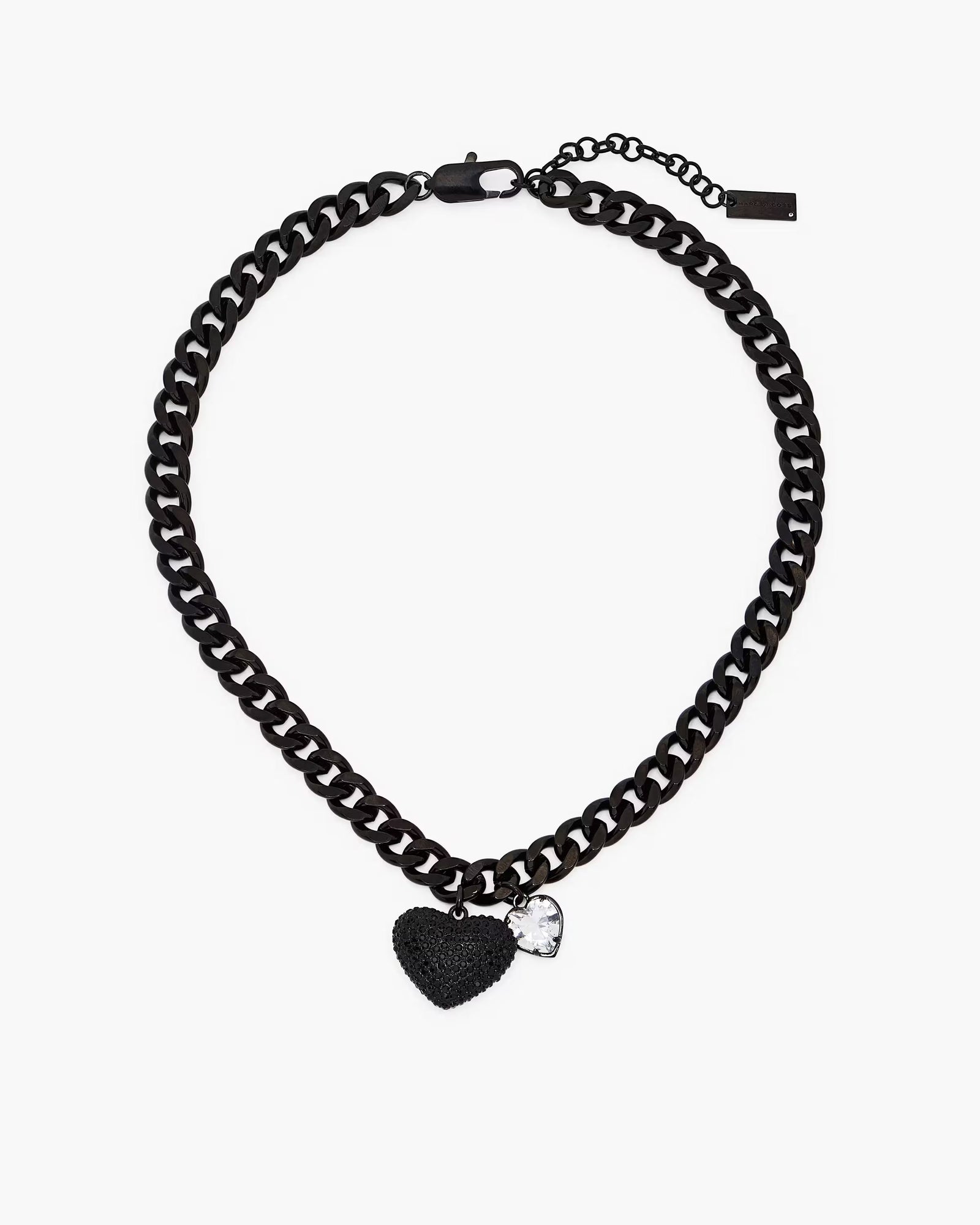 Marc Jacobs The Heart Balloon Pave Necklace Black/Black Crystal