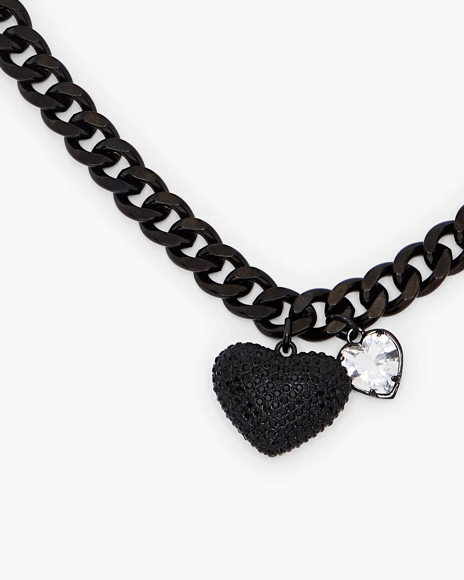 Marc Jacobs The Heart Balloon Pave Necklace Black/Black Crystal