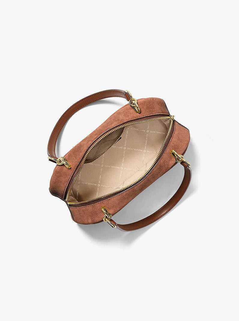 Michael Kors Cecily Small Suede Shoulder Bag Luggage
