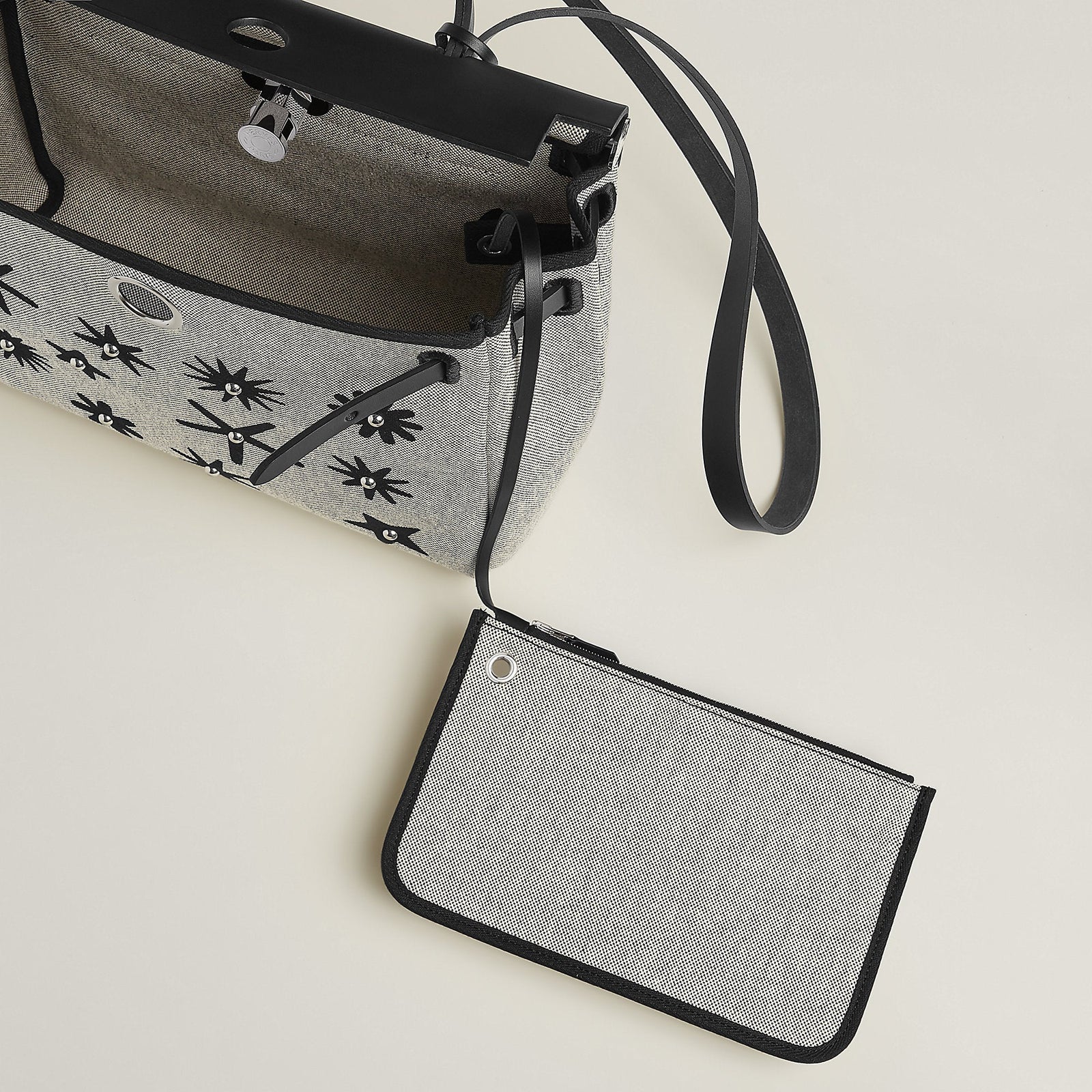 Hermes Herbag Zip 31 Hobnailed Bag Noir