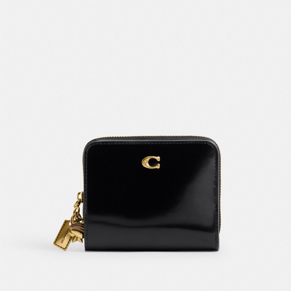 Coach Essential Billfold Wallet With Charms Brass Black