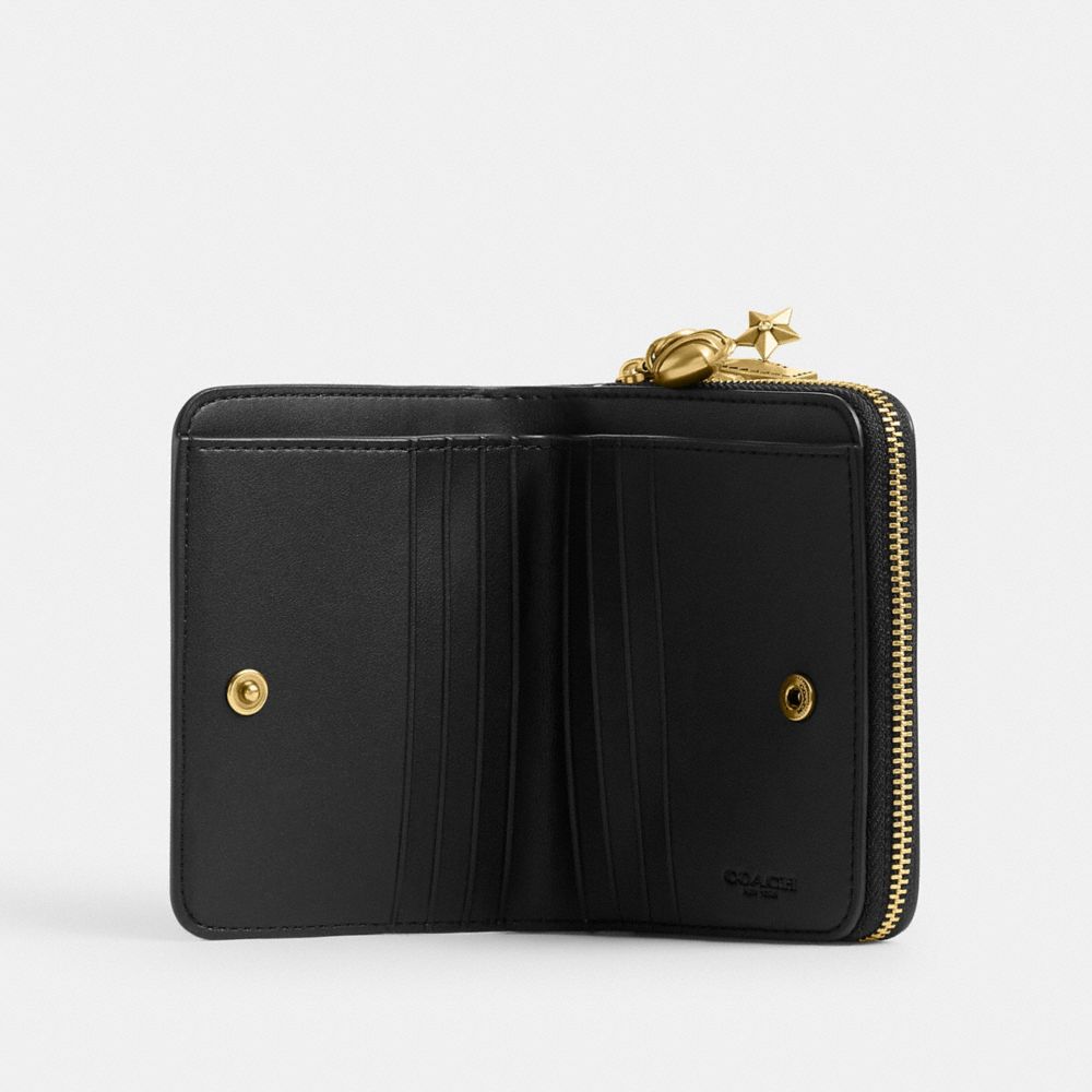 Coach Essential Billfold Wallet With Charms Brass Black